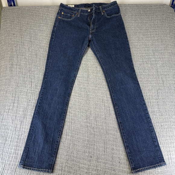 Levi's Other - Levi's 511 Jeans 32X34 Mens Dark Blue Jeans Premium Denim BIG E Leather Patch